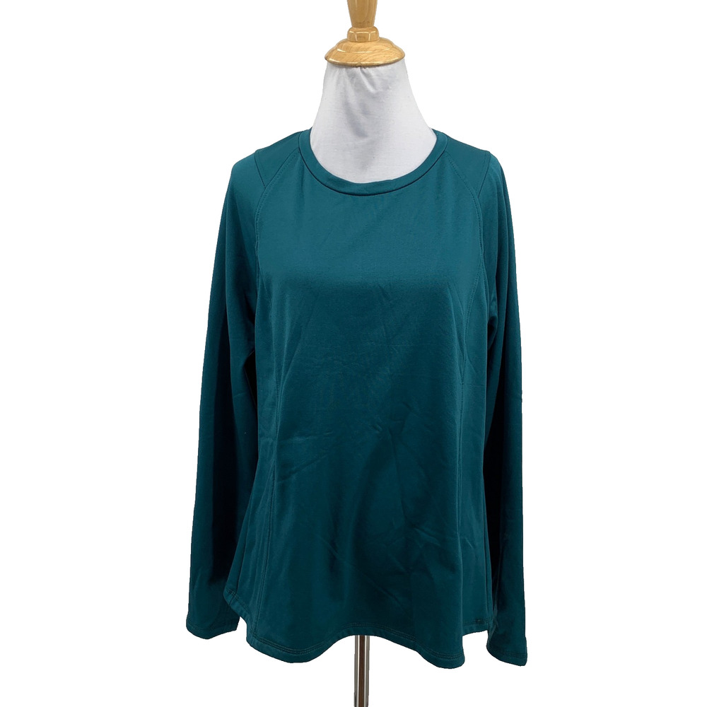 Spyder Active Shirt Womens L Large Spruce Fleece Lined Crew Base Layer Thermal